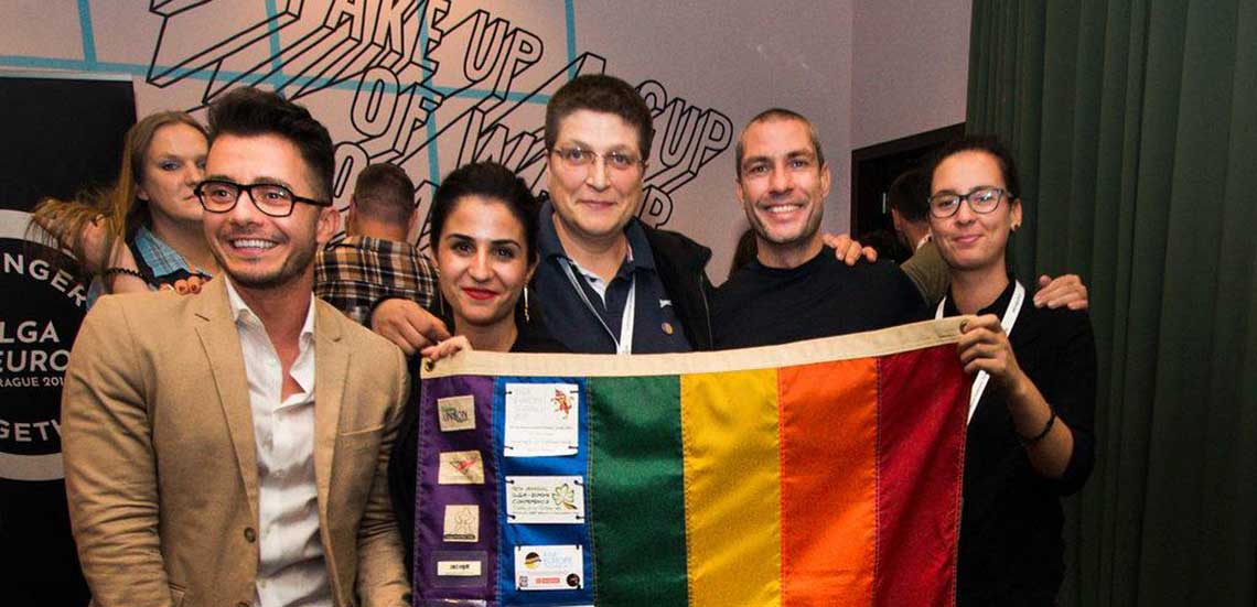 Bilitis, GLAS and Youth LGBT Organization Deystvie received the rainbow flag from the Czech team and will host ILGA-Europe Annual Conference in Sofia in 2020